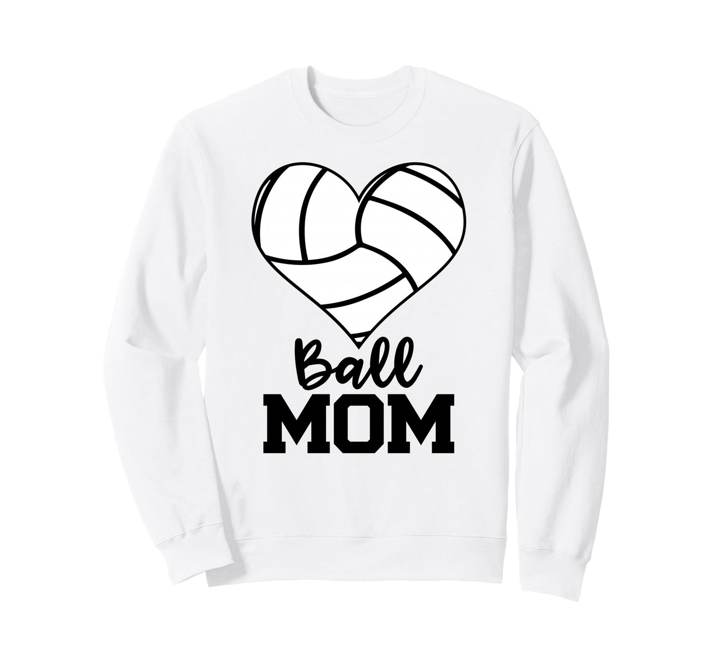 Ball Mom Funny Volleyball Player Mom Sweatshirt - Custom Art Print Unisex - T-Shirt, Sweatshirt, Hoodie
