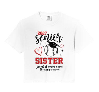 2027 Senior Baseball Sister Proud Sweatshirt - Novelty Apparel for Adults - T-Shirt, Sweatshirt, Hoodie