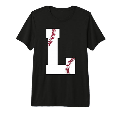 L Baseball Initial Personalized T-Shirt - Fun Novelty Design for Adults - T-Shirt, Sweatshirt, Hoodie