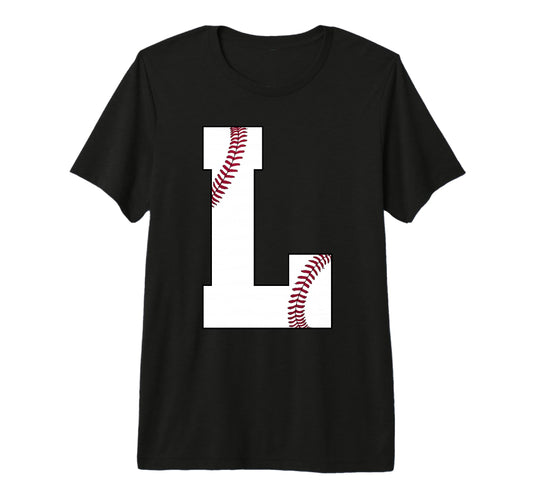 L Baseball Initial Personalized T-Shirt - Fun Novelty Design for Adults - T-Shirt, Sweatshirt, Hoodie
