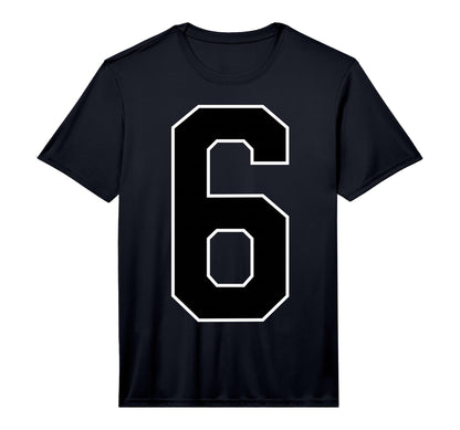 Black Sports Team Number 6 Fan T-Shirt - Casual Everyday Wear Men Women - T-Shirt, Sweatshirt, Hoodie