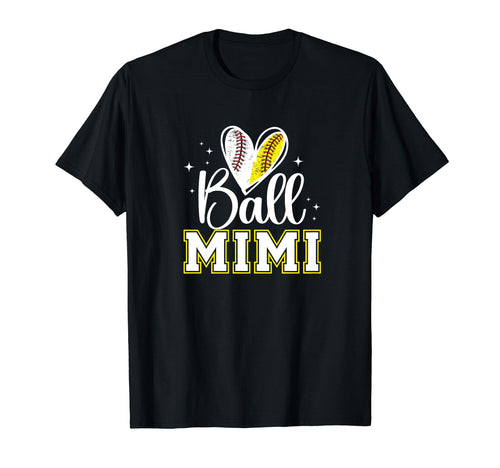 Ball Mimi Heart Baseball Softball T-Shirt - Custom Art Print Men Women - T-Shirt, Sweatshirt, Hoodie