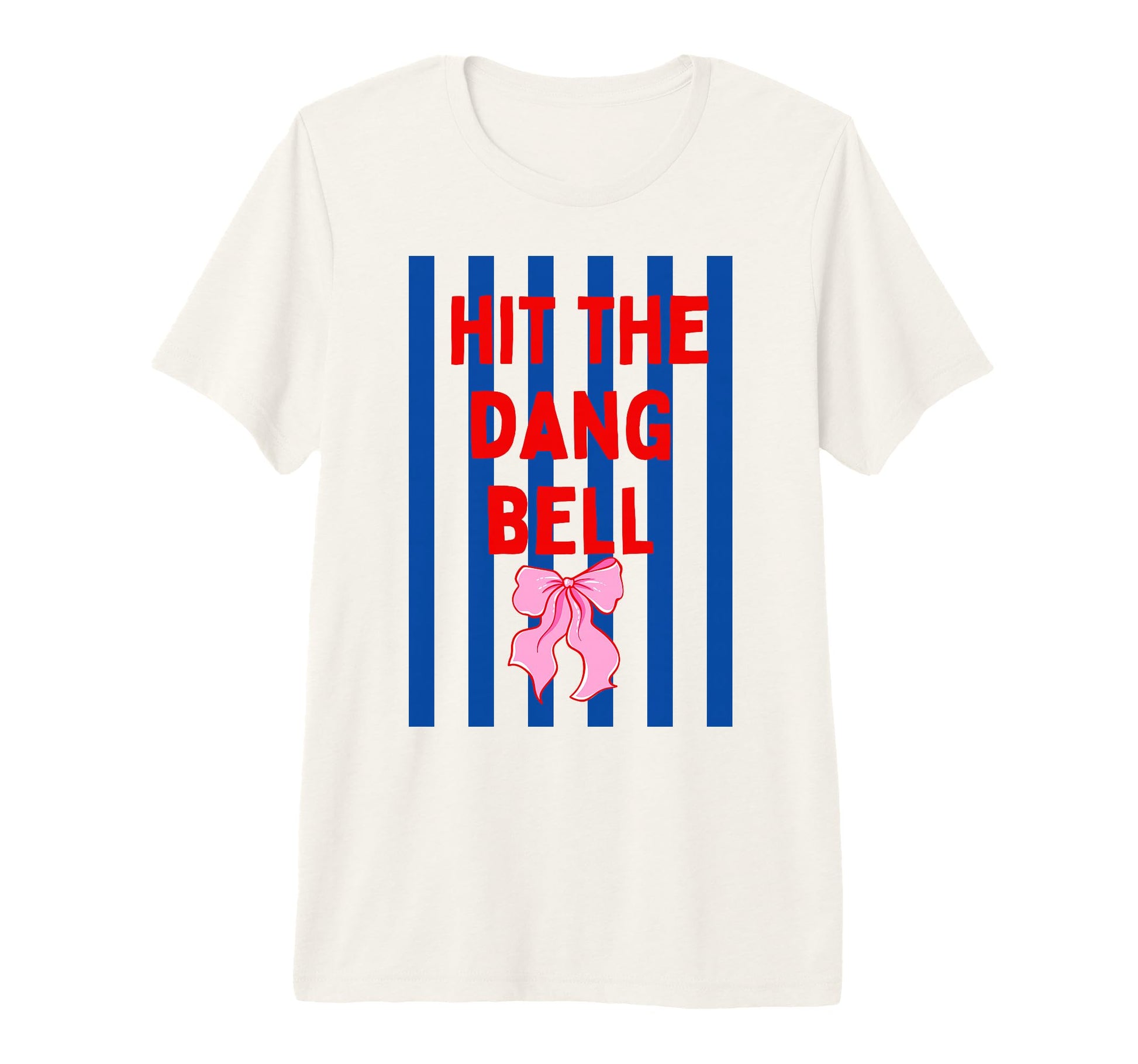 Striped Baseball Hit Dang Ball Bow T-Shirt - Aesthetic Graphic Unisex - T-Shirt, Sweatshirt, Hoodie