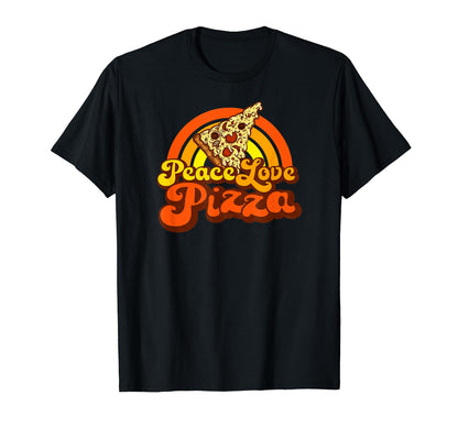 Peace Love Pizza Rainbow Pizza T-Shirt - Unique Graphic Men Women - T-Shirt, Sweatshirt, Hoodie