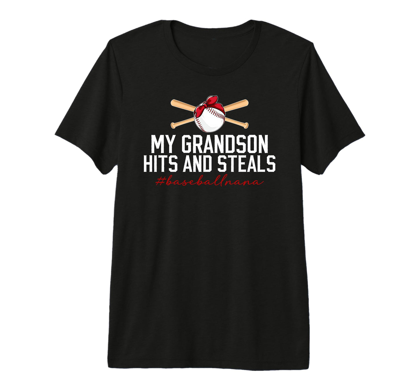 My Grandson Baseball Nana Baseball T-Shirt - Fun Novelty Design for Adults - T-Shirt, Sweatshirt, Hoodie