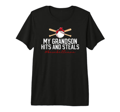 My Grandson Baseball Nana Baseball T-Shirt - Fun Novelty Design for Adults - T-Shirt, Sweatshirt, Hoodie