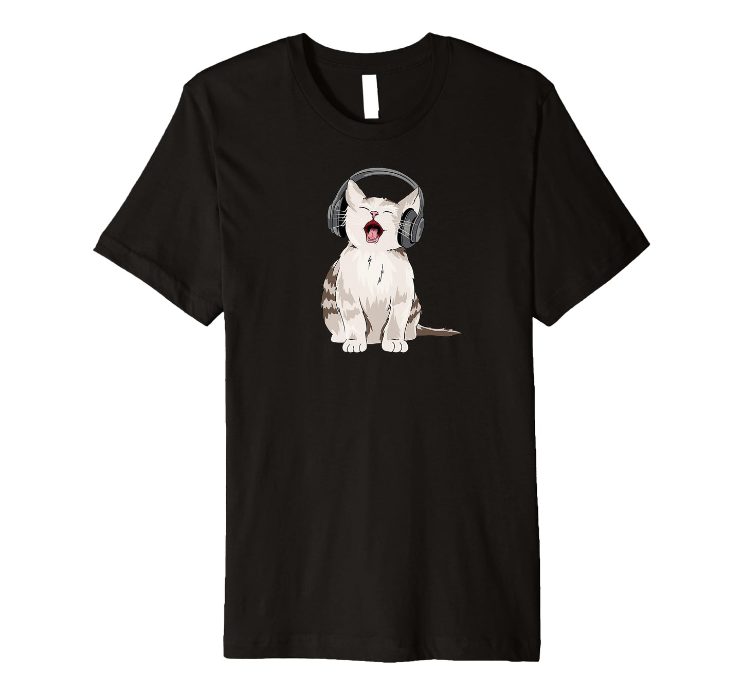 Singing Cat Headphones Y2K Grunge T-Shirt - Graphic Print for Adults - T-Shirt, Sweatshirt, Hoodie