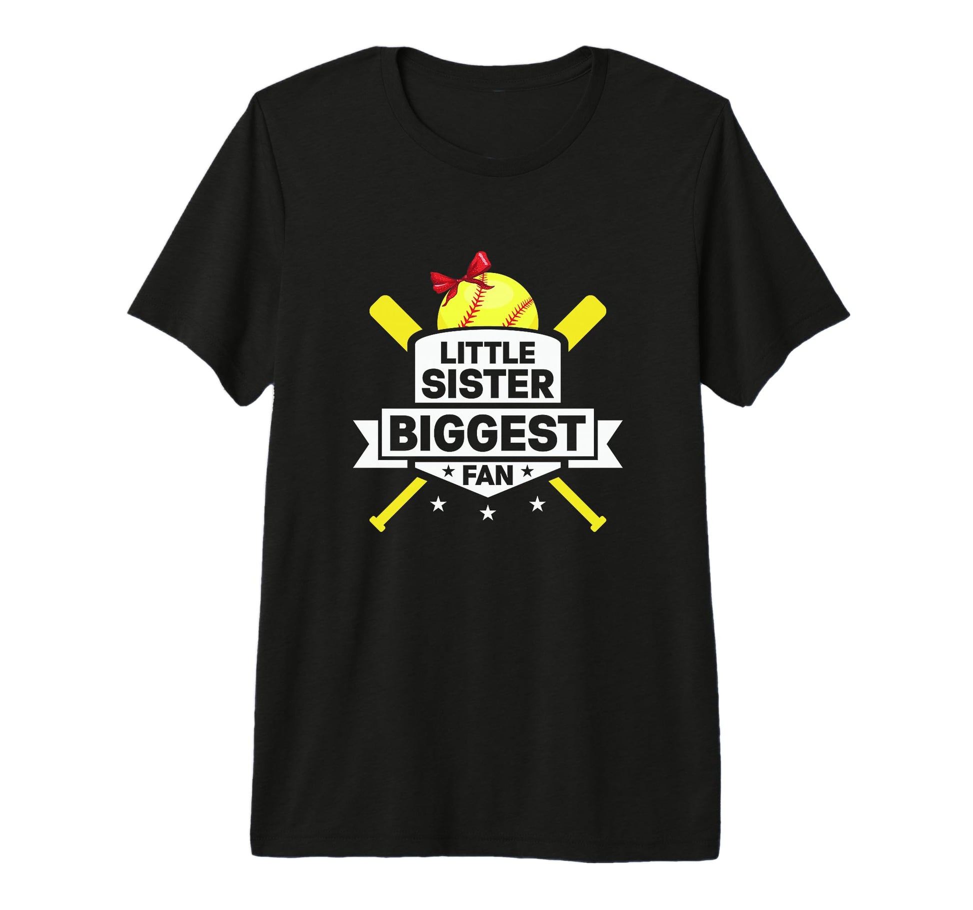Little Sister Biggest Fan Softball Baseball T-Shirt - Graphic Print Unisex - T-Shirt, Sweatshirt, Hoodie