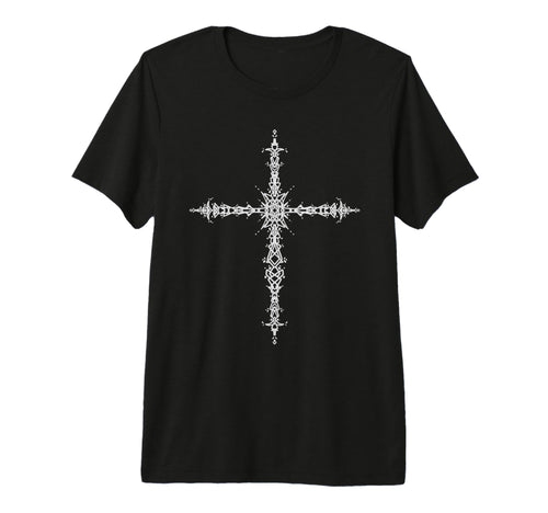 Y2K 90S Goth Cross Alt Emo Grunge Tri T-Shirt - Novelty Apparel for Adults - T-Shirt, Sweatshirt, Hoodie