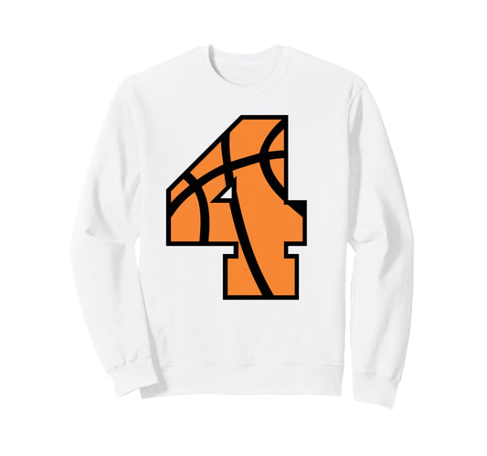 Basketball Number 4 Game Day Mom Dad Sweatshirt - Trendy Graphic Men Women - T-Shirt, Sweatshirt, Hoodie
