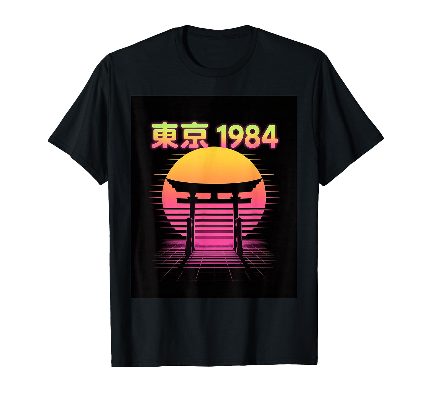 Tokyo 1984 Vaporwave Synthwave Sunset T-Shirt - Trendy Graphic Unisex - T-Shirt, Sweatshirt, Hoodie