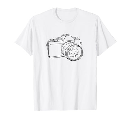 Line Drawn Camera T-Shirt - Graphic Print Men Women - T-Shirt, Sweatshirt, Hoodie