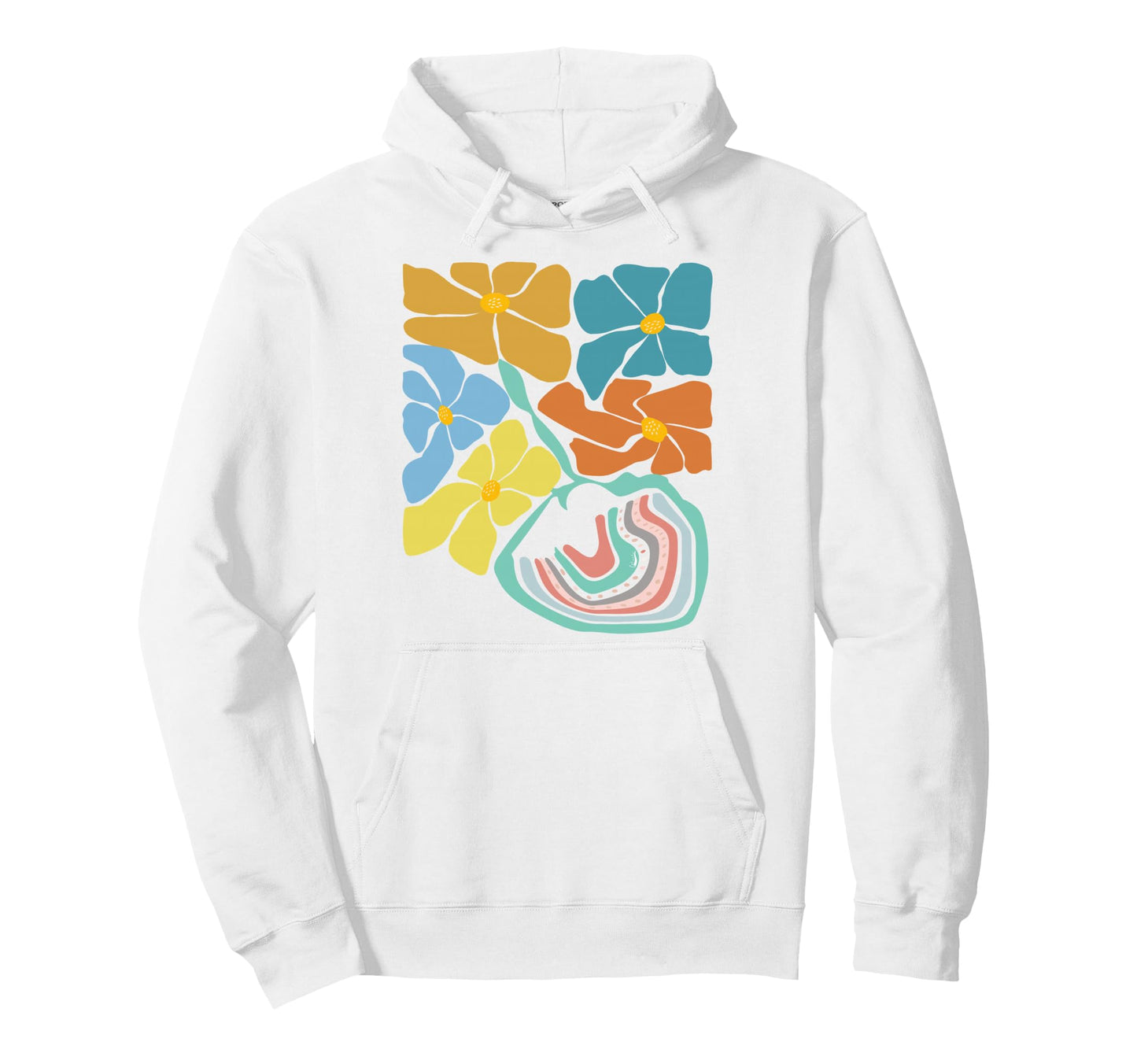 Abstract Botanical Floral Art Hoodie - Casual Everyday Wear Unisex - T-Shirt, Sweatshirt, Hoodie
