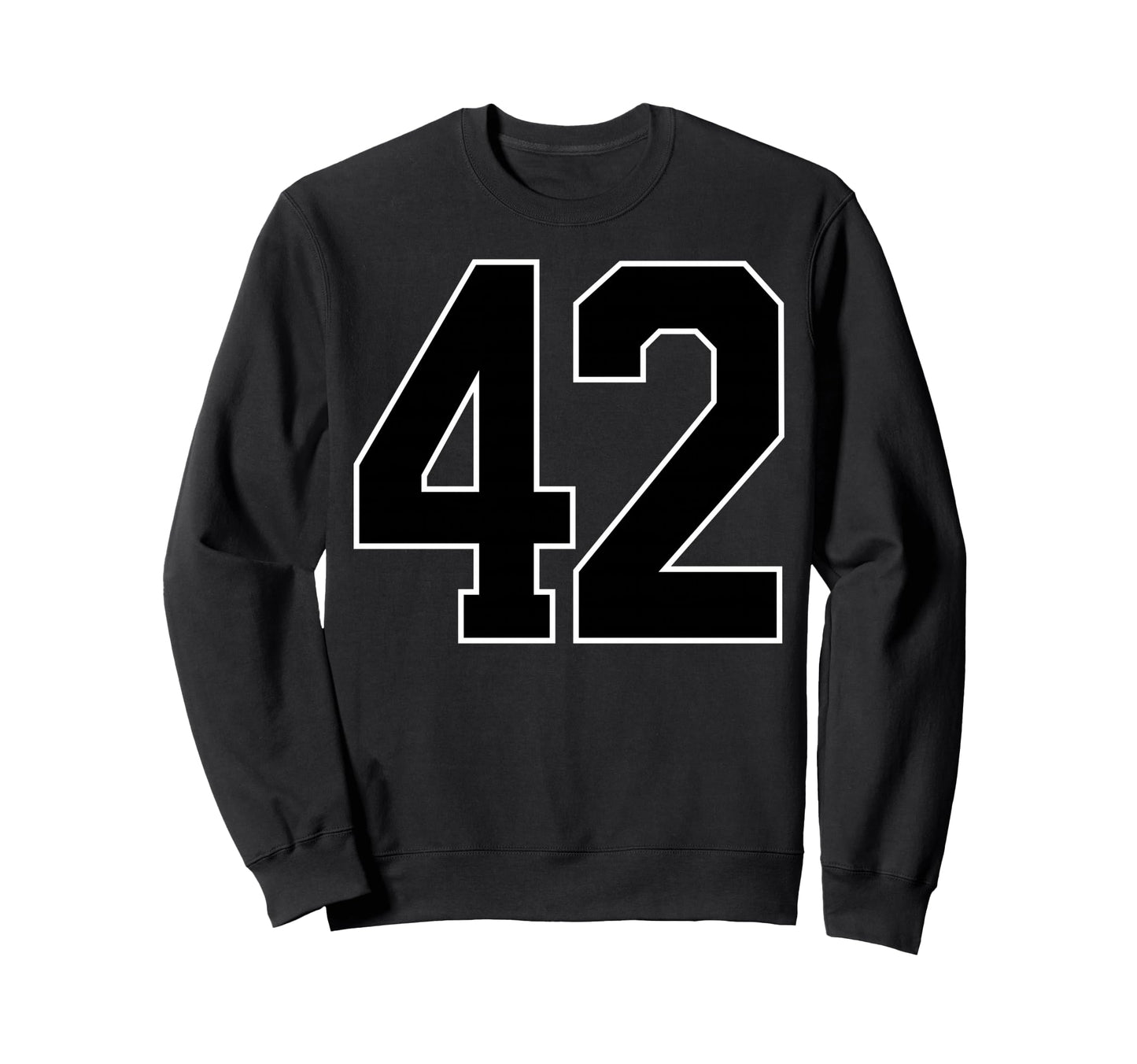 Black Sports Team Number 42 Sweatshirt - Casual Everyday Wear for Adults - T-Shirt, Sweatshirt, Hoodie