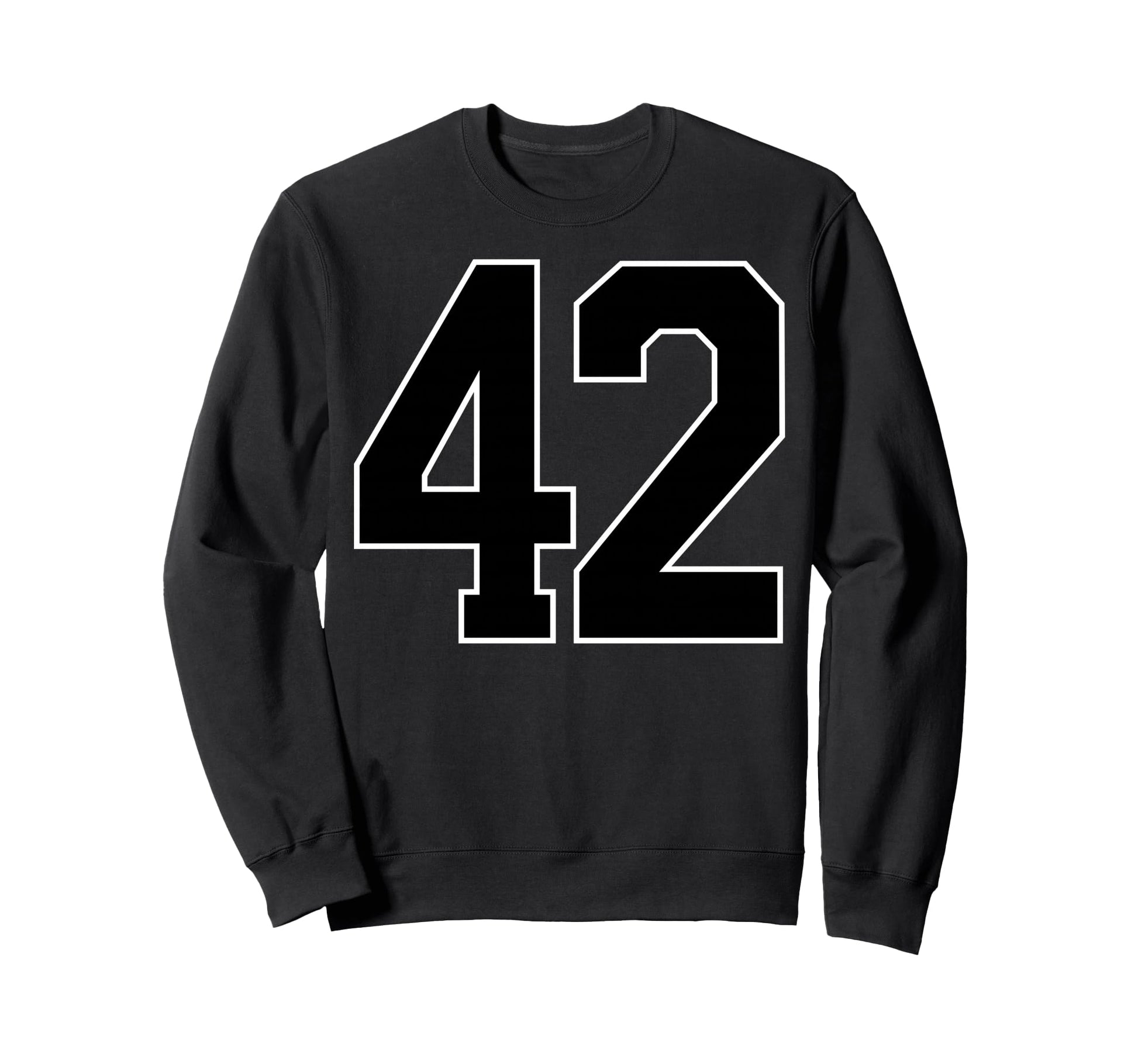 Black Sports Team Number 42 Sweatshirt - Casual Everyday Wear for Adults - T-Shirt, Sweatshirt, Hoodie
