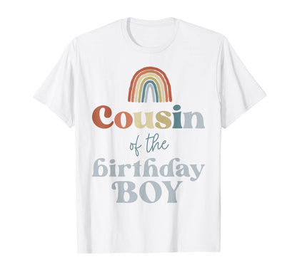 Cousin Birthday Boho Rainbow Party T-Shirt - Unique Graphic Men Women - T-Shirt, Sweatshirt, Hoodie