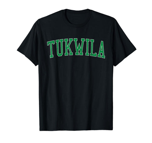 Tukwila Wa Distressed Green Varsity T-Shirt - Fun Novelty Design for Adults - T-Shirt, Sweatshirt, Hoodie
