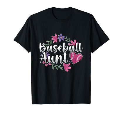 Baseball Aunt Heart Auntie T-Shirt - Streetwear Style Unisex - T-Shirt, Sweatshirt, Hoodie