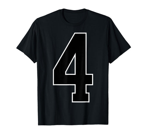 Black Sports Team Number 4 T-Shirt - Graphic Print Men Women - T-Shirt, Sweatshirt, Hoodie