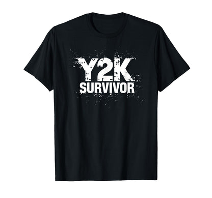 Y2K Survivor Funny Text Computer T-Shirt - Custom Art Print for Adults - T-Shirt, Sweatshirt, Hoodie