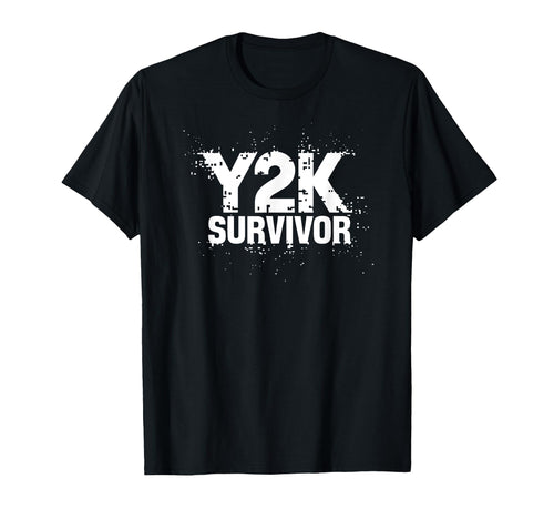 Y2K Survivor Funny Text Computer T-Shirt - Custom Art Print for Adults - T-Shirt, Sweatshirt, Hoodie