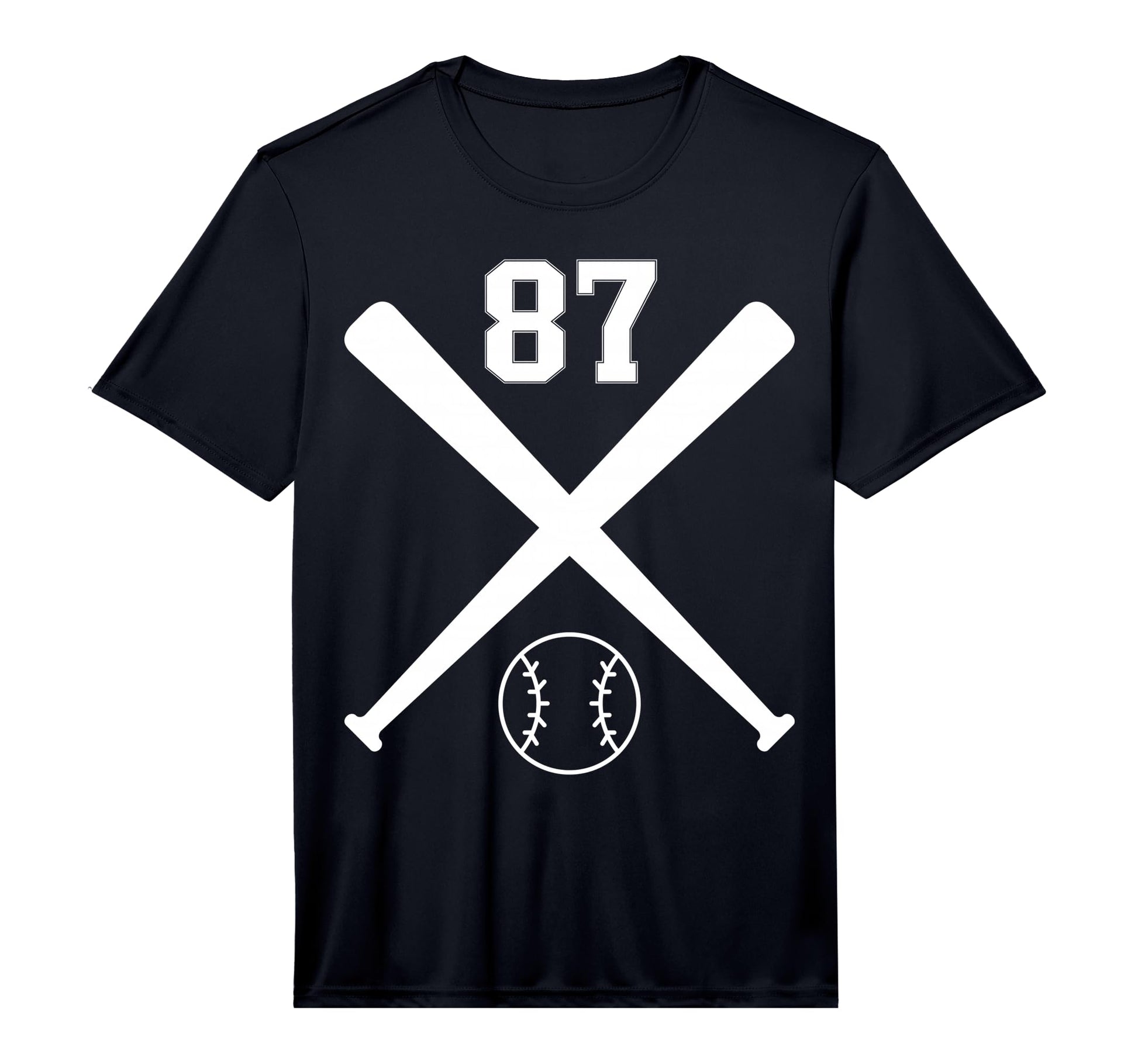 Baseball Softball Number 87 T-Shirt - Custom Art Print for Adults - T-Shirt, Sweatshirt, Hoodie