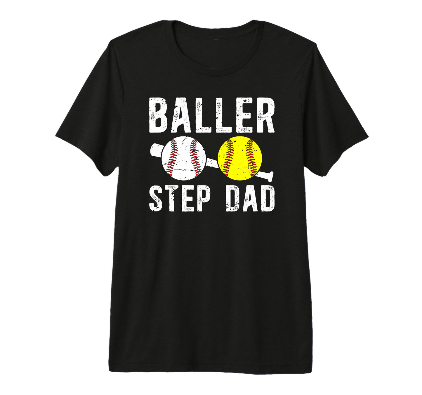 Mens Baller Step Dad Proud Baseball T-Shirt - Novelty Apparel for Adults - T-Shirt, Sweatshirt, Hoodie