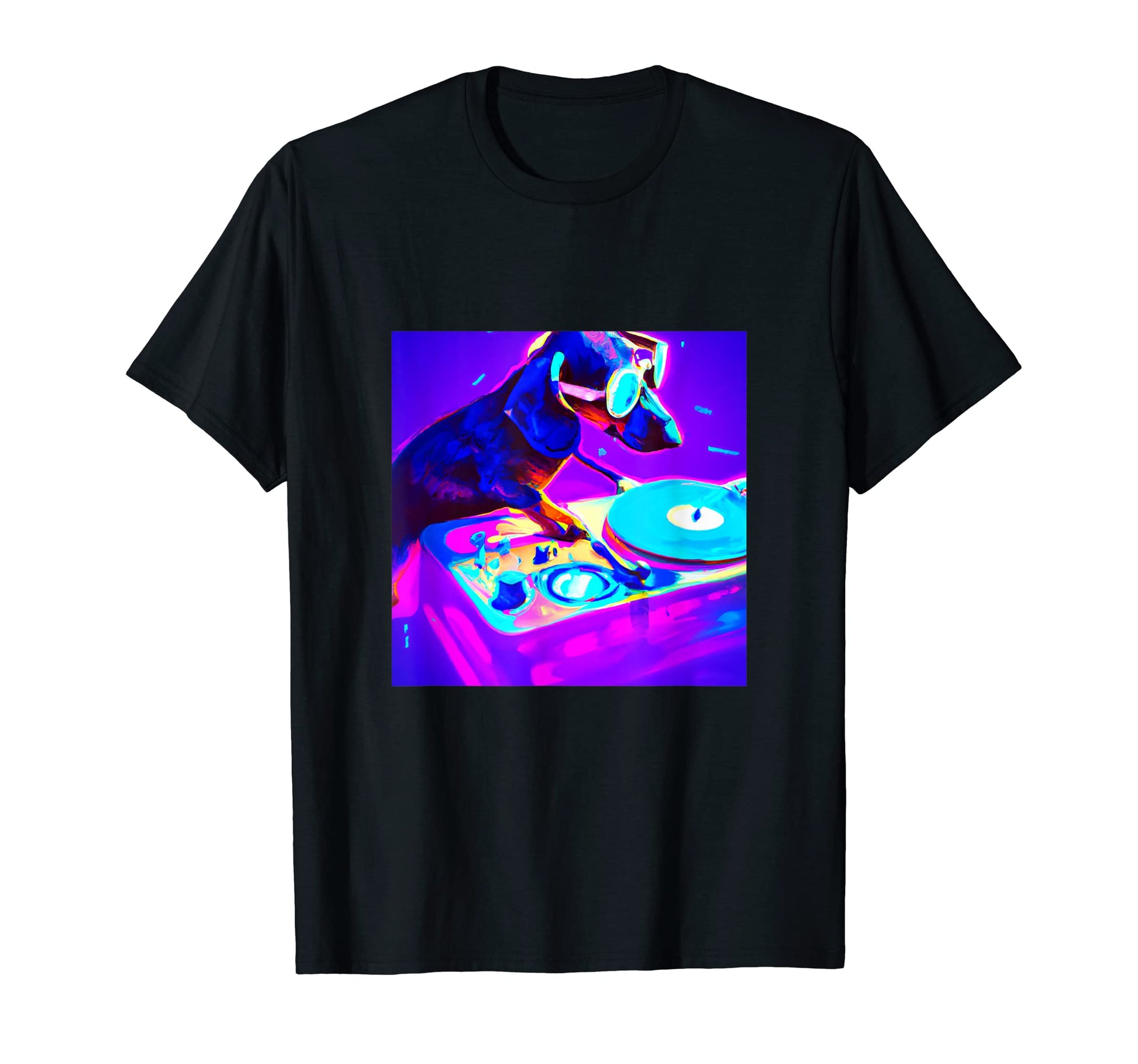Dachshund Dj Vaporwave Aesthetic Dog T-Shirt - Graphic Print Men Women - T-Shirt, Sweatshirt, Hoodie