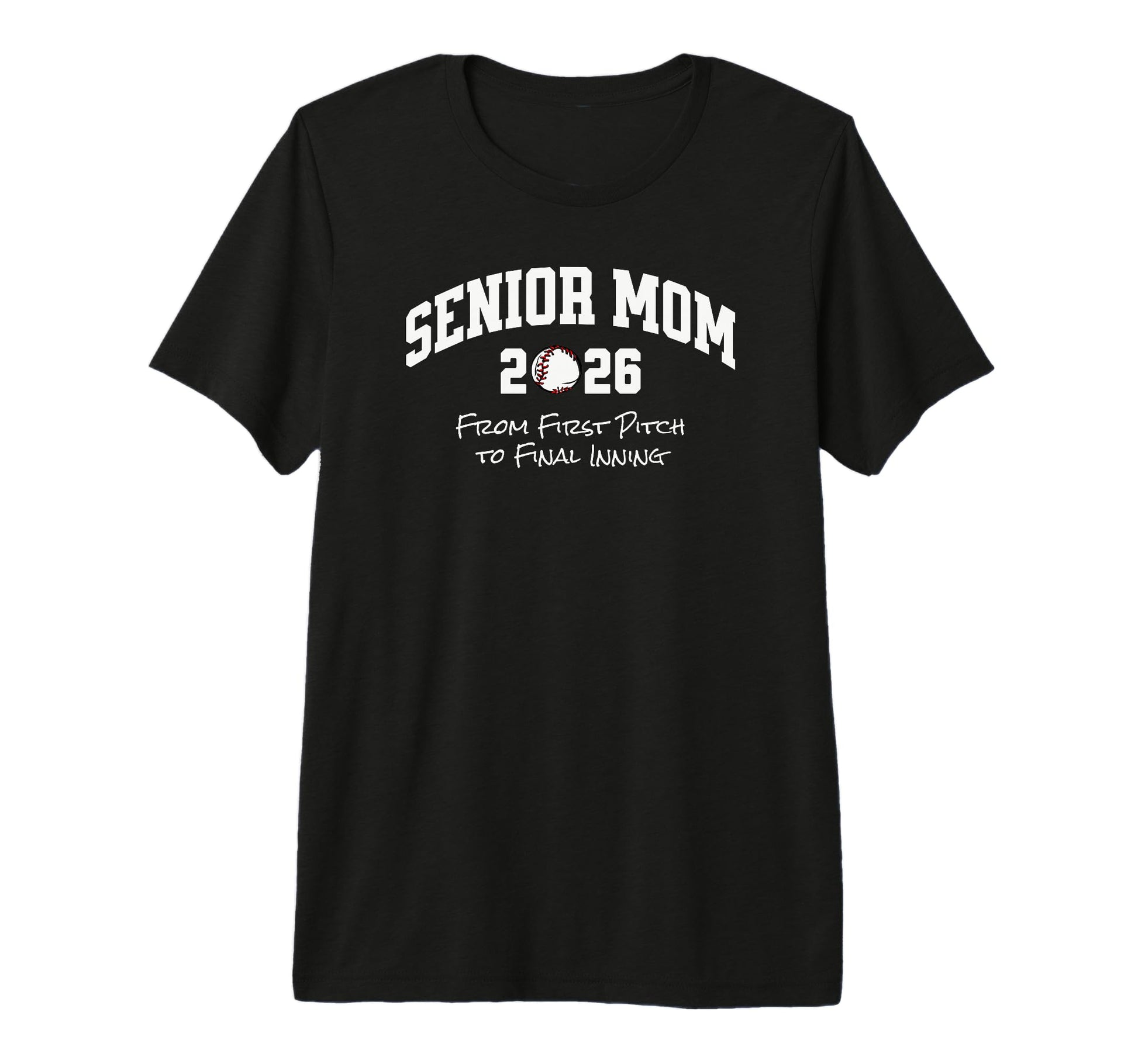 Baseball Senior Mom 2026 From First T-Shirt - Minimalist Print for Adults - T-Shirt, Sweatshirt, Hoodie