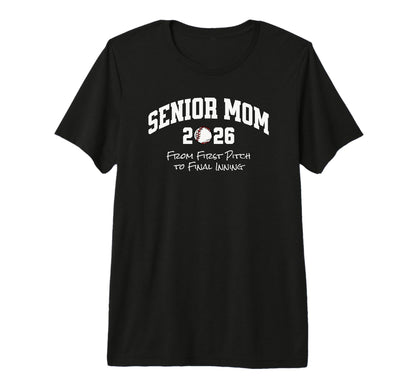Baseball Senior Mom 2026 From First T-Shirt - Minimalist Print for Adults - T-Shirt, Sweatshirt, Hoodie