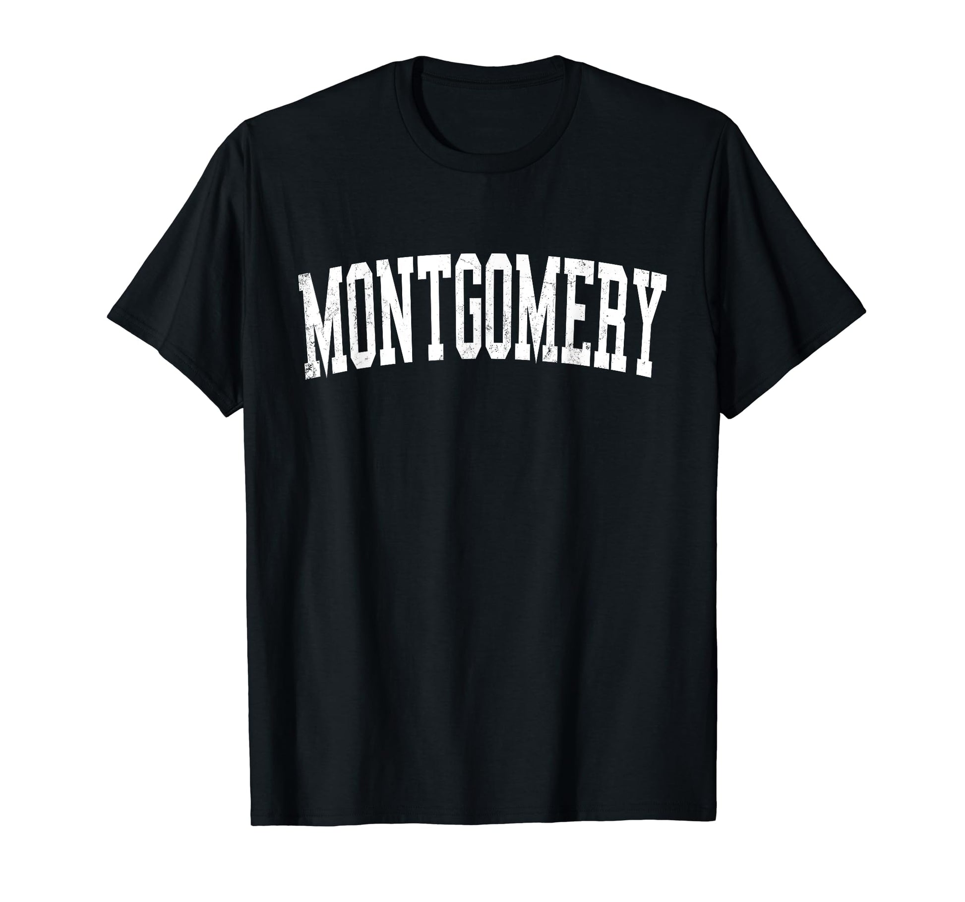Montgomery Il Distressed White Varsity T-Shirt - Trendy Graphic Men Women - T-Shirt, Sweatshirt, Hoodie
