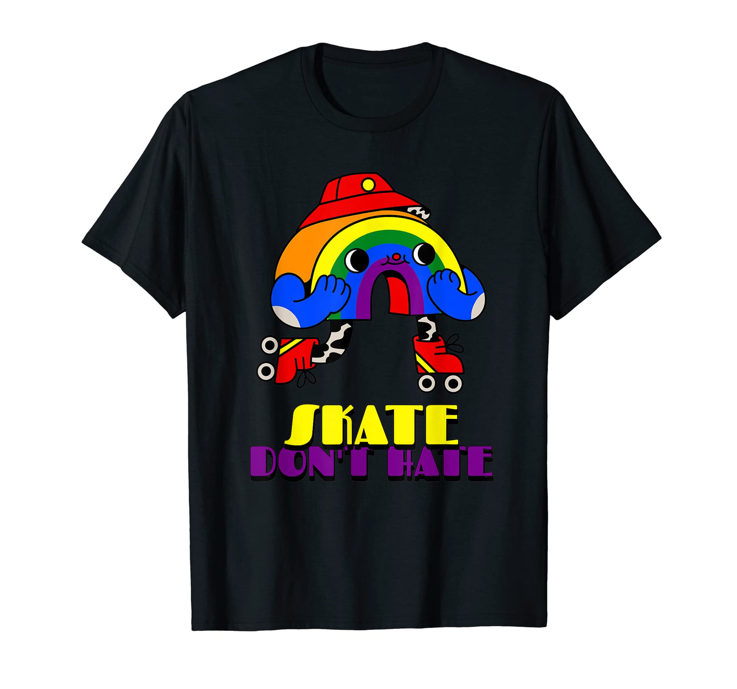 Skate Dont Hate Rainbow Pride Skate T-Shirt - Novelty Apparel Unisex - T-Shirt, Sweatshirt, Hoodie