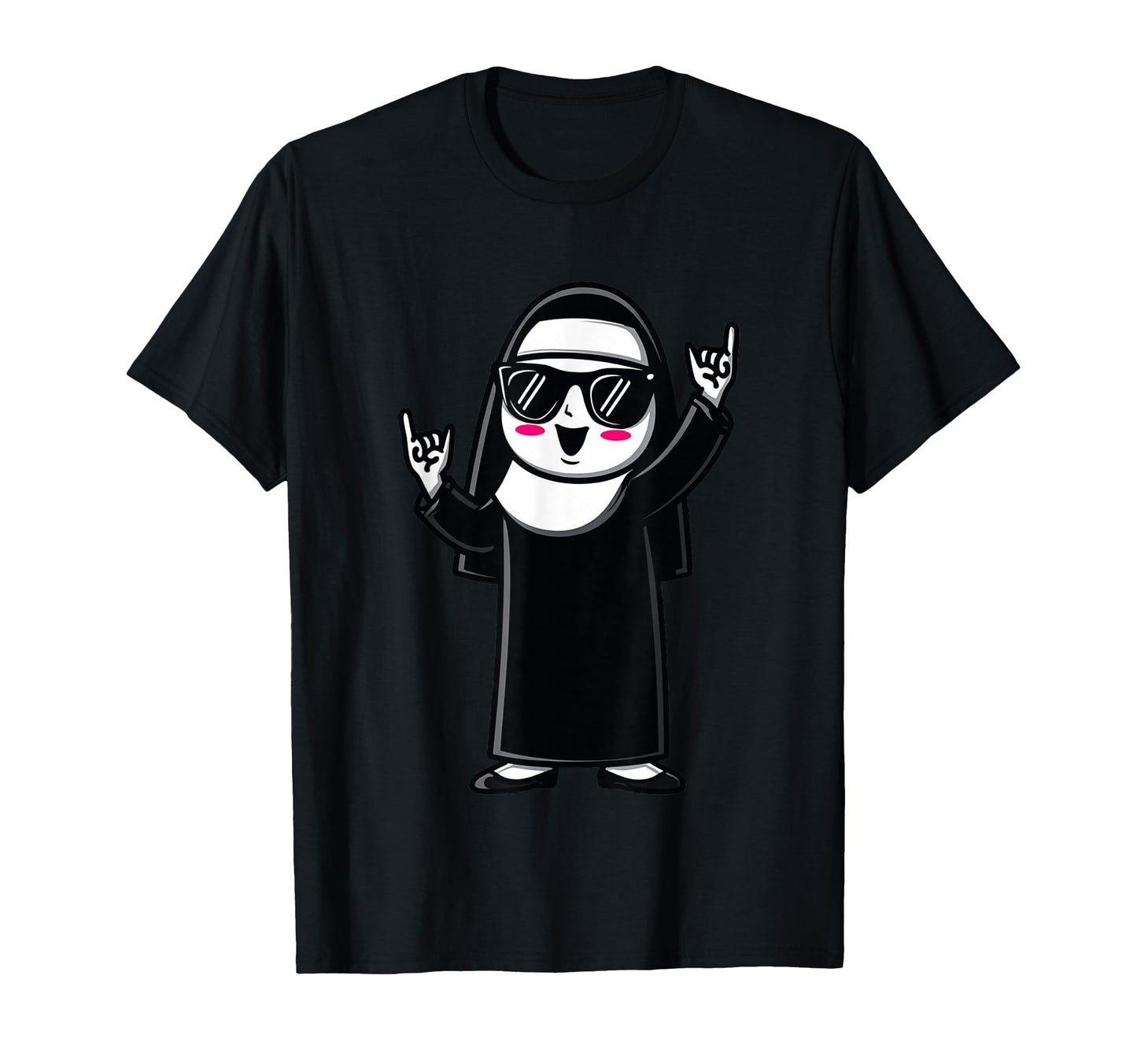 Nun Sunglasses Rock Hand Signs Funny T-Shirt - Fun Novelty Design Unisex - T-Shirt, Sweatshirt, Hoodie