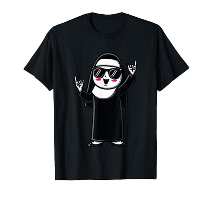 Nun Sunglasses Rock Hand Signs Funny T-Shirt - Fun Novelty Design Unisex - T-Shirt, Sweatshirt, Hoodie