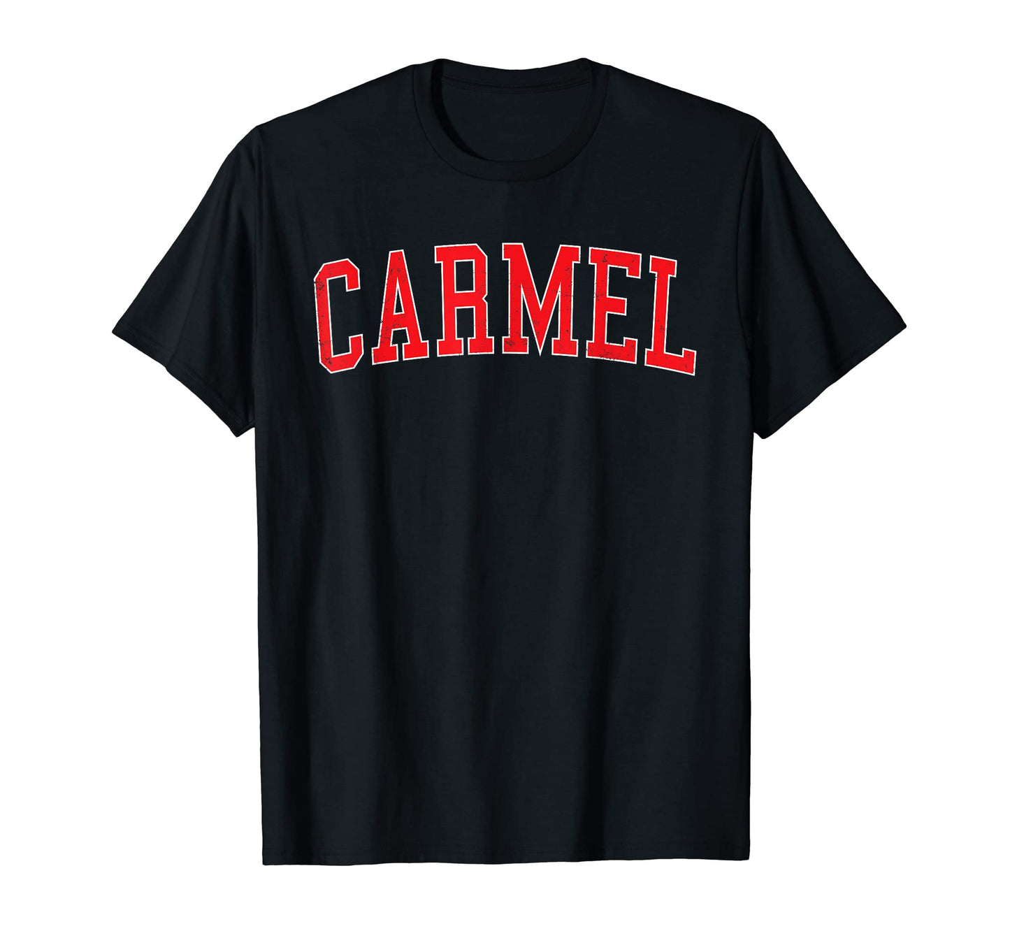 Carmel Varsity Red Text T-Shirt - Aesthetic Graphic Unisex - T-Shirt, Sweatshirt, Hoodie