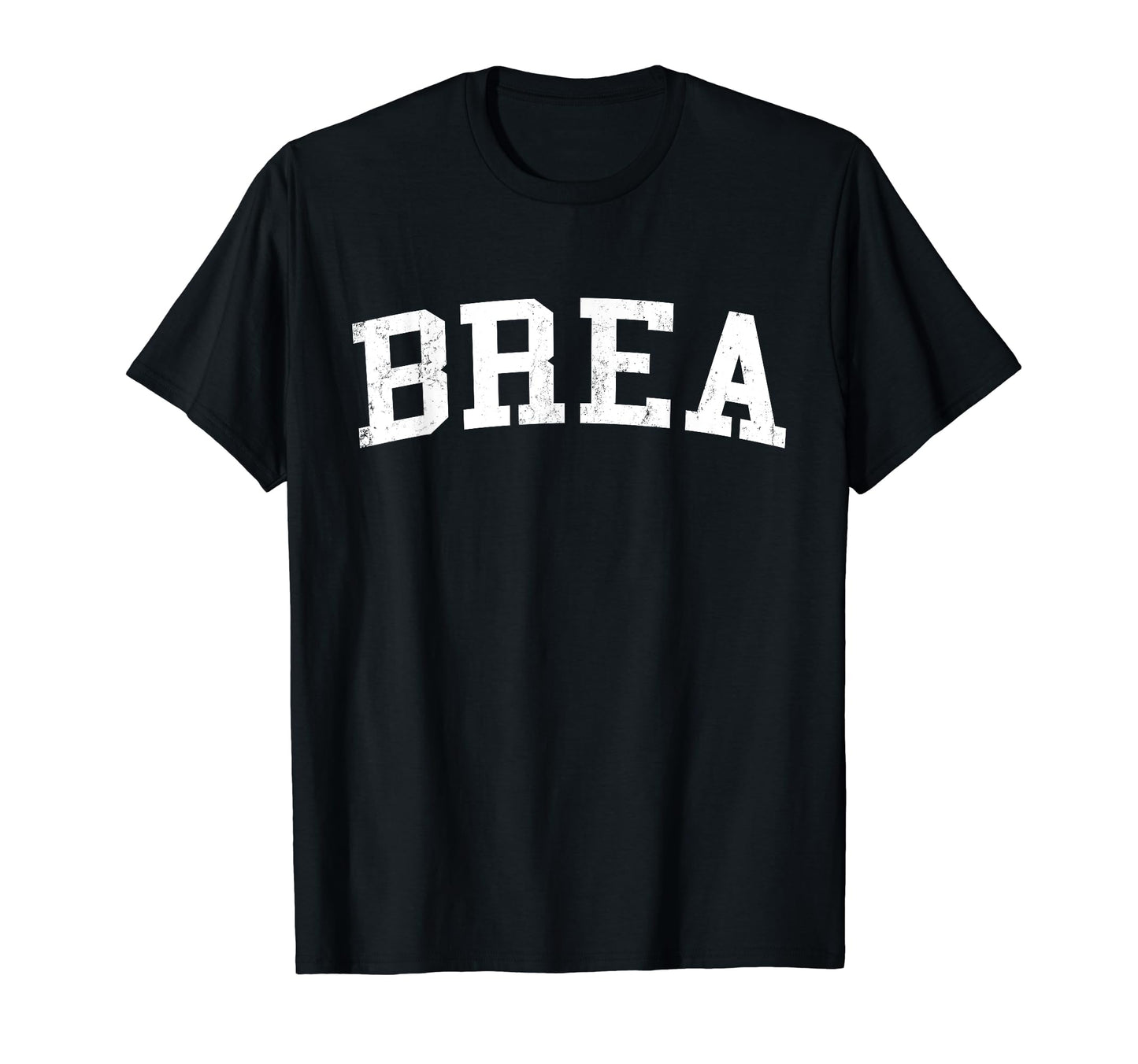 Brea Ca Distressed White Varsity T-Shirt - Custom Art Print Unisex - T-Shirt, Sweatshirt, Hoodie