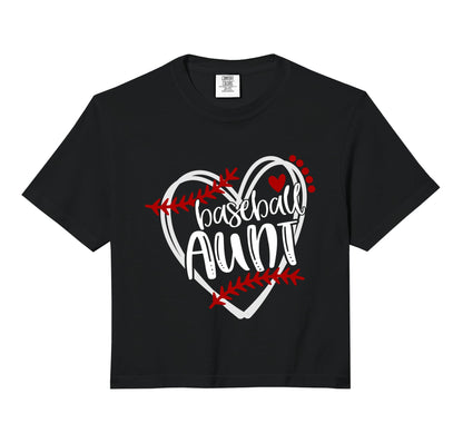 Baseball Heart Aunt Auntie Trendy T-Shirt - Aesthetic Graphic for Adults - T-Shirt, Sweatshirt, Hoodie