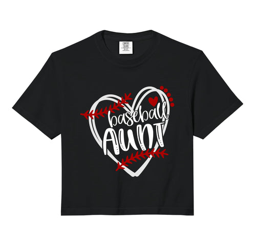 Baseball Heart Aunt Auntie Trendy T-Shirt - Aesthetic Graphic for Adults - T-Shirt, Sweatshirt, Hoodie