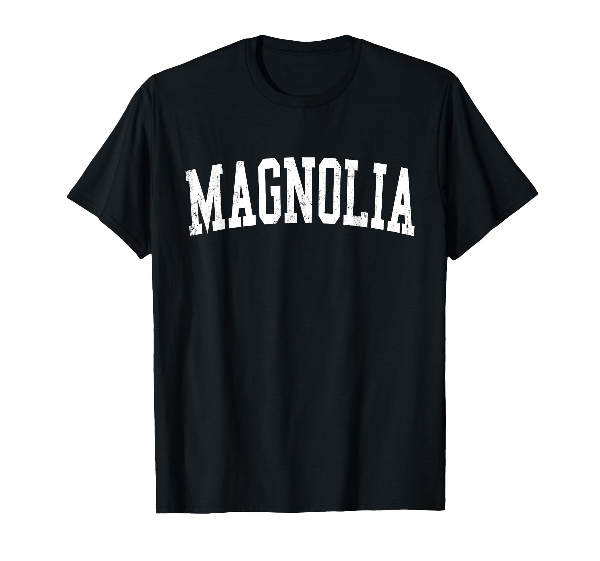 Magnolia Ar Distressed White Varsity T-Shirt - Aesthetic Graphic for Adults - T-Shirt, Sweatshirt, Hoodie