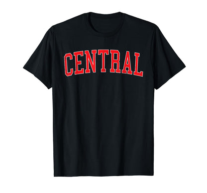 Central La Distressed Red Varsity T-Shirt - Trendy Graphic Unisex - T-Shirt, Sweatshirt, Hoodie