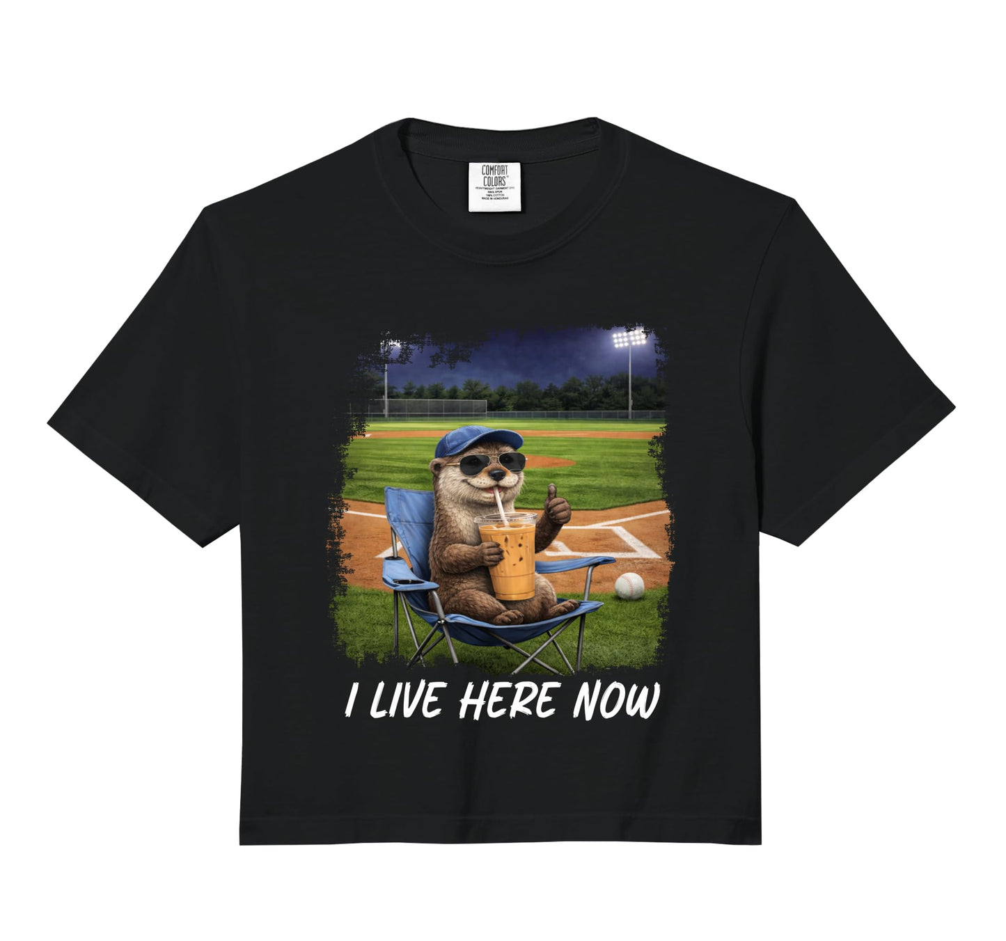 Baseball Dad I Live Here Now Hoodie - Fun Novelty Design Men Women - T-Shirt, Sweatshirt, Hoodie