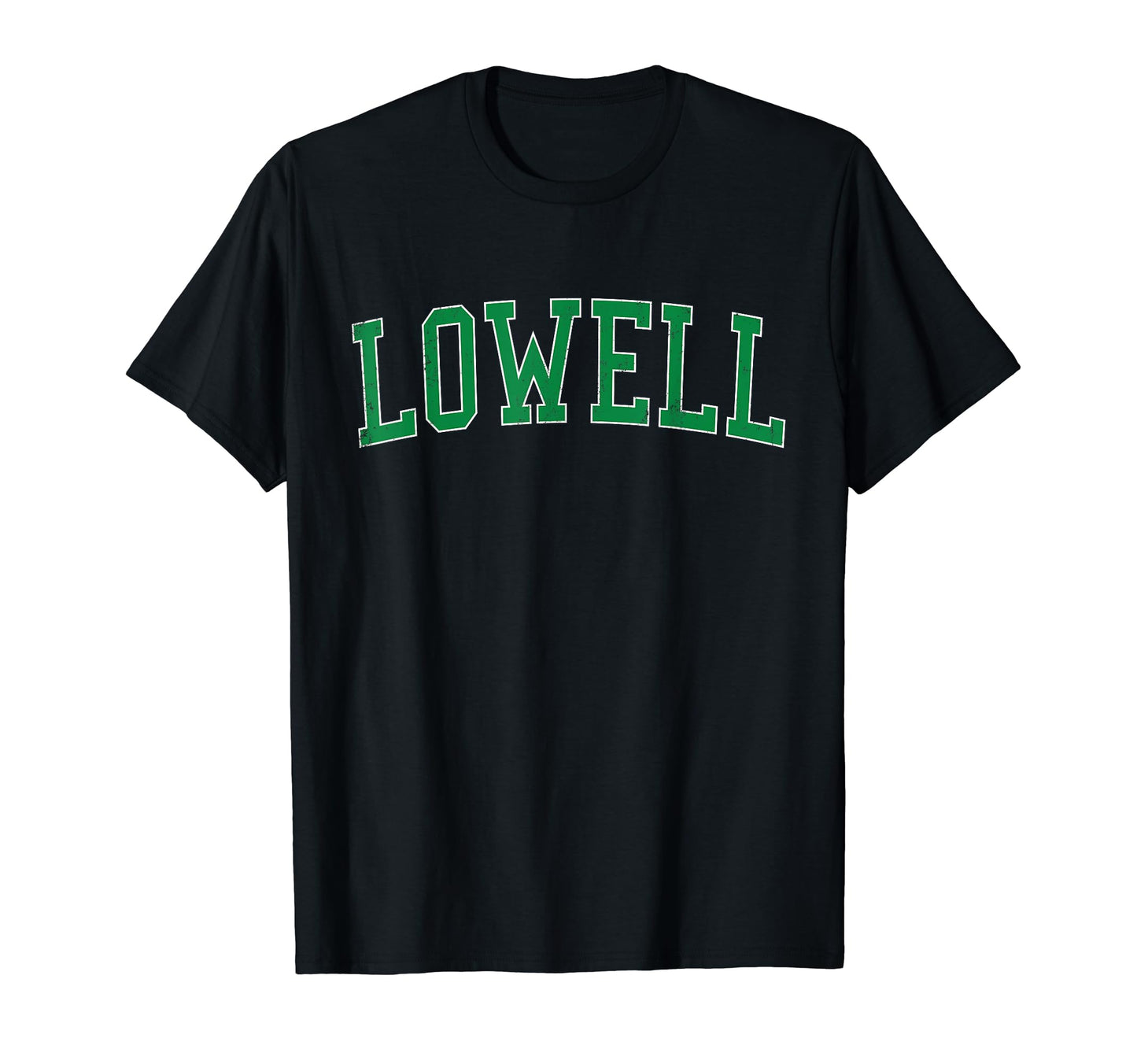 Lowell Distressed Green Varsity T-Shirt - Novelty Apparel Unisex - T-Shirt, Sweatshirt, Hoodie