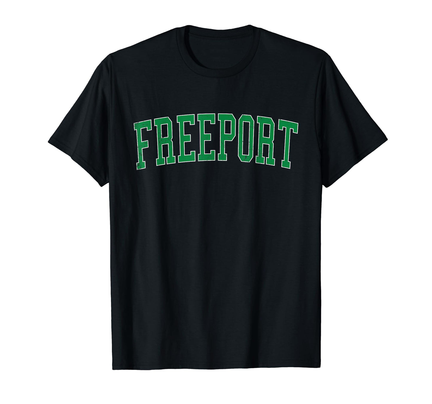 Freeport Tx Distressed Green Varsity T-Shirt - Unique Graphic Unisex - T-Shirt, Sweatshirt, Hoodie
