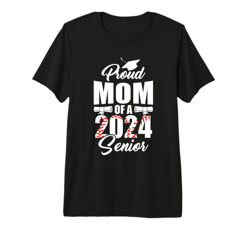 Proud Mom 2024 Baseball Graduate Tri T-Shirt - Streetwear Style Unisex - T-Shirt, Sweatshirt, Hoodie