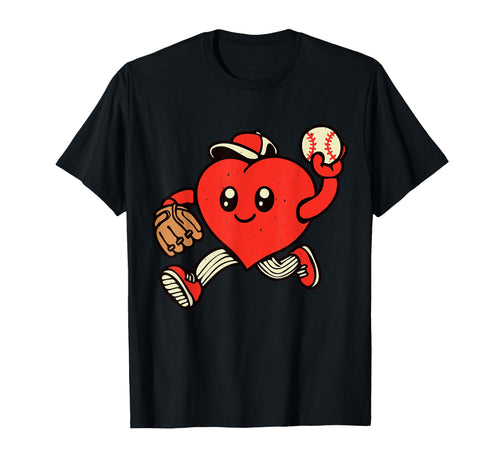 Valentines Day Heart Baseball Pitcher T-Shirt - Novelty Apparel Unisex - T-Shirt, Sweatshirt, Hoodie