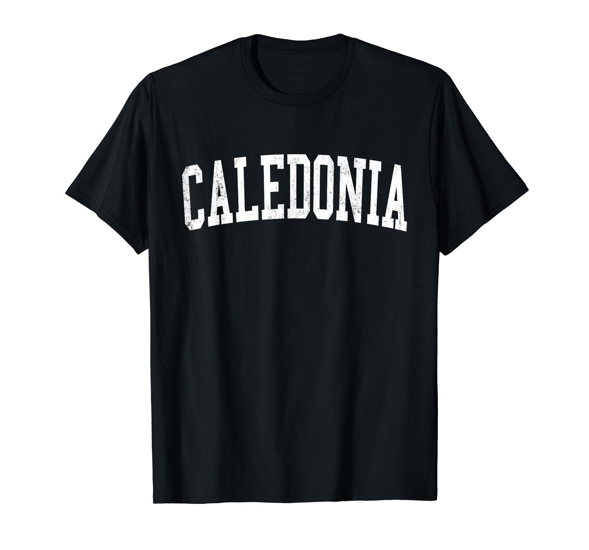 Caledonia Wi Distressed White T-Shirt - Fun Novelty Design Men Women - T-Shirt, Sweatshirt, Hoodie