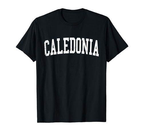 Caledonia Wi Distressed White T-Shirt - Fun Novelty Design Men Women - T-Shirt, Sweatshirt, Hoodie