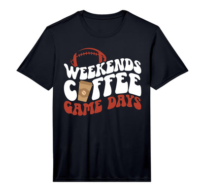 Mens Weekends Coffee Game Day Football T-Shirt - Unique Graphic Unisex - T-Shirt, Sweatshirt, Hoodie