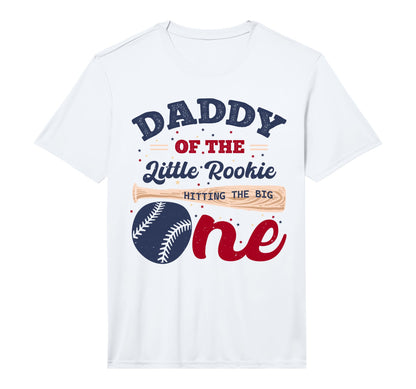 Daddy Dad First Bday Little Rookie T-Shirt - Unique Graphic Unisex - T-Shirt, Sweatshirt, Hoodie