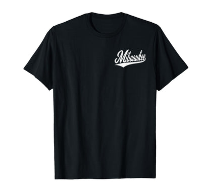 Milwaukee Wisconsin Varsity Script T-Shirt - Trendy Graphic Men Women - T-Shirt, Sweatshirt, Hoodie